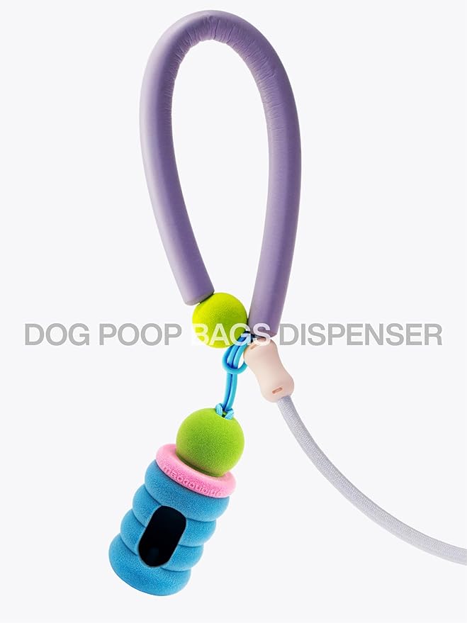 Dog Poop Bags with Dispenser, Leak Proof and Extra Thick Pet Waste Bags for Walking Dog and Cats Litter (Pink Fuzz-7 Rolls(105 Bags))