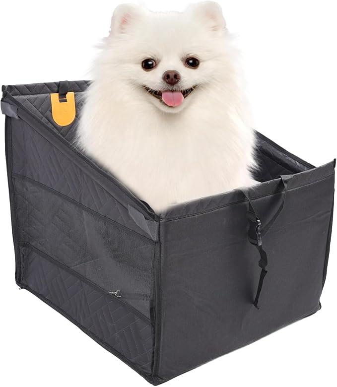 Dog Car Seat Breathable Mesh Oxford Fabric Easy Install Safe Travel for Small Medium Dogs Black