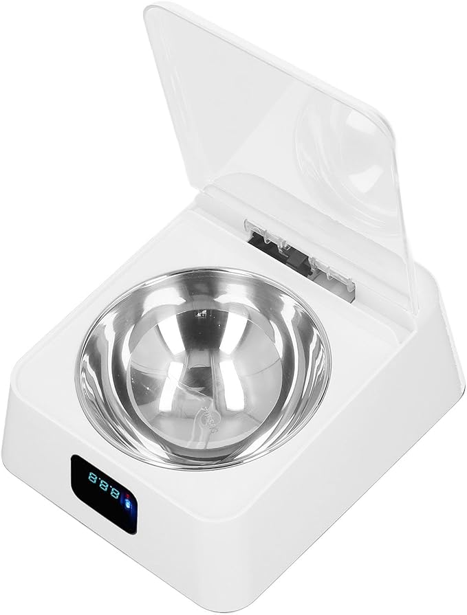 Smart Pet Feeder with Infrared Sensor, Pet Feeder with Automatic Cover, Easy to Use for Small and Medium Pets in Veterinary Clinics, 350ml Capacity Bowl
