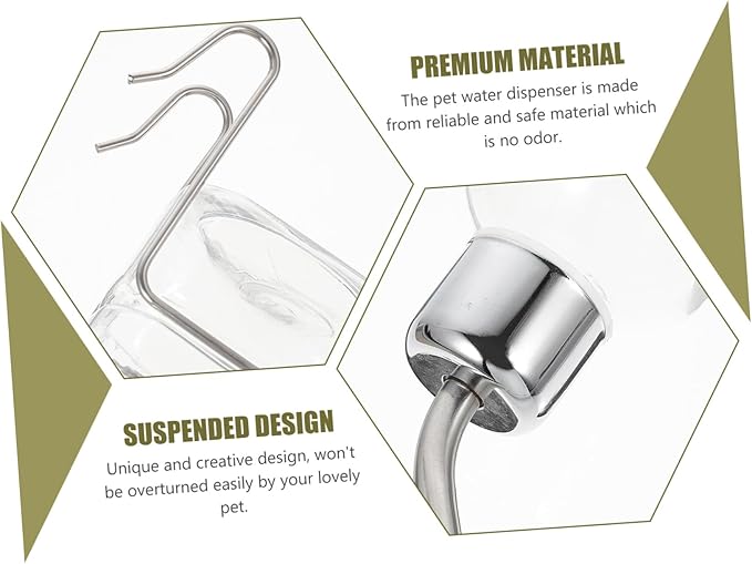 Pet Hanging Water Feeder Automatic Dispenser for Dogs Animals Leak Design Travel Friendly Transparent Ensures Hydration Without Mess