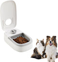 Automatic Pet Feeder for Cats Dogs,Programmable Pet Feeder,Auto Dry or Semi-Moist Pet Food Dispenser with 48-Hours Timer for Kitten Puppy (Gray, 1Meal)