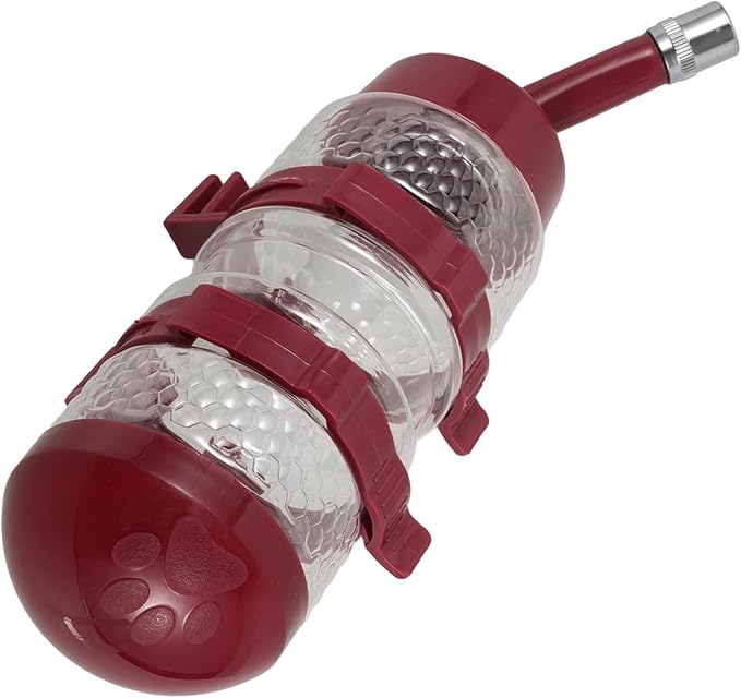 Mikikit 5pcs Pet Feeder Dispenser for Dogs and Cats Hanging Water Bottle with Automatic Drinking Function Easy to Install Prevents Spills for Pet Cages and Travel Wine Color