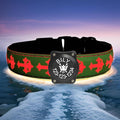Subversive USB-C led Light up Dog Collar,3D Cross Design Comfortable and Soft Material,Multicolored Lighting (Green with airtag Holder, L(15.7-19.7"))