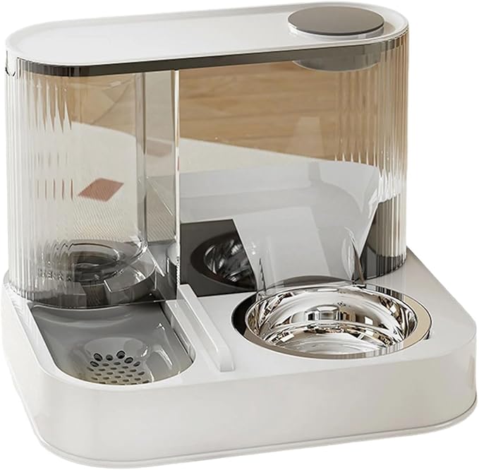 Elevated Pet Feeders with Removable Stainless Steel Bowl and Automatic Water Dispenser Cat Dogs