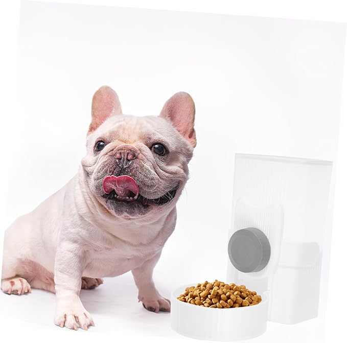Automatic Pet Feeder Container Hanging Type Puppy Food Dispenser Control and for Cats and Dogs Prevents Overflow and Spills for Use