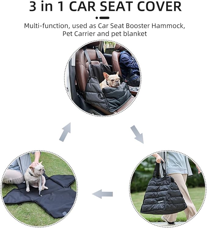 Car Seat Travel Bag Dog Car Seat for Dog Cat Puppy Small Animal Travel Cage Within 18 Lbs,Puppy Dog Booster Seats Carrier Bed,Perfect for Cars, Trucks and Suvs