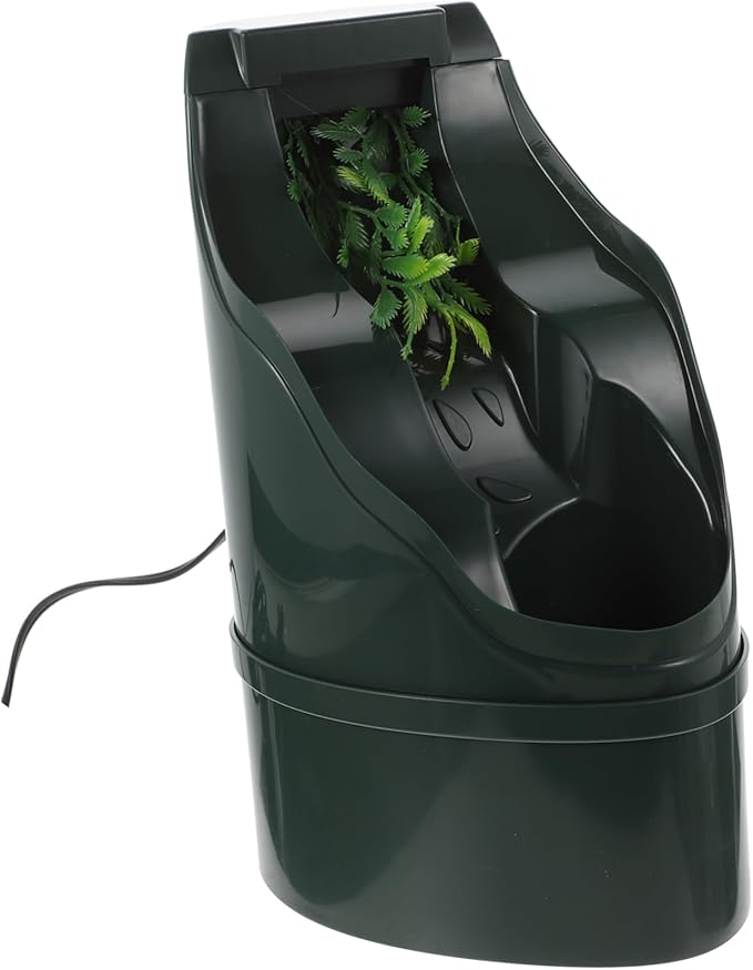 POPETPOP 1pc Waterfall Shape Water Dispenser for Pets Automatic Lizard Drinking Bowl Pump Fresh Running Water Fountain Stable Design for Cats and Decoration Us
