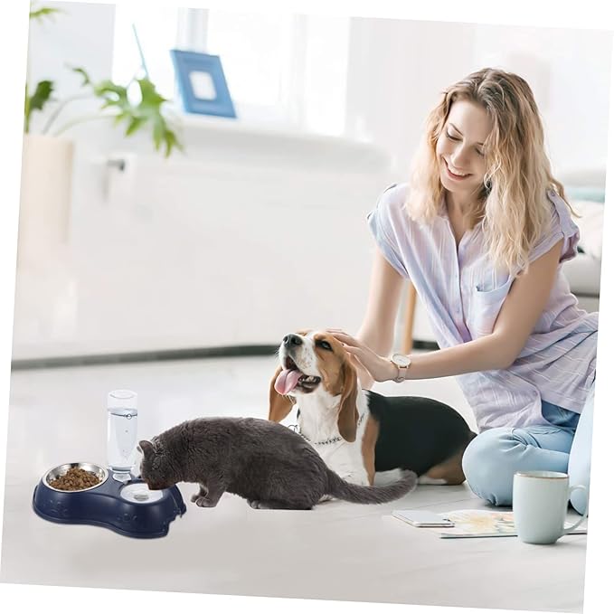 1set Pet Dual Use Feeder and Water Dispenser for Cats and Dogs Automatic Food Bowl Spill-Resistant Design Convenient Feeding for Home and Pet Shops
