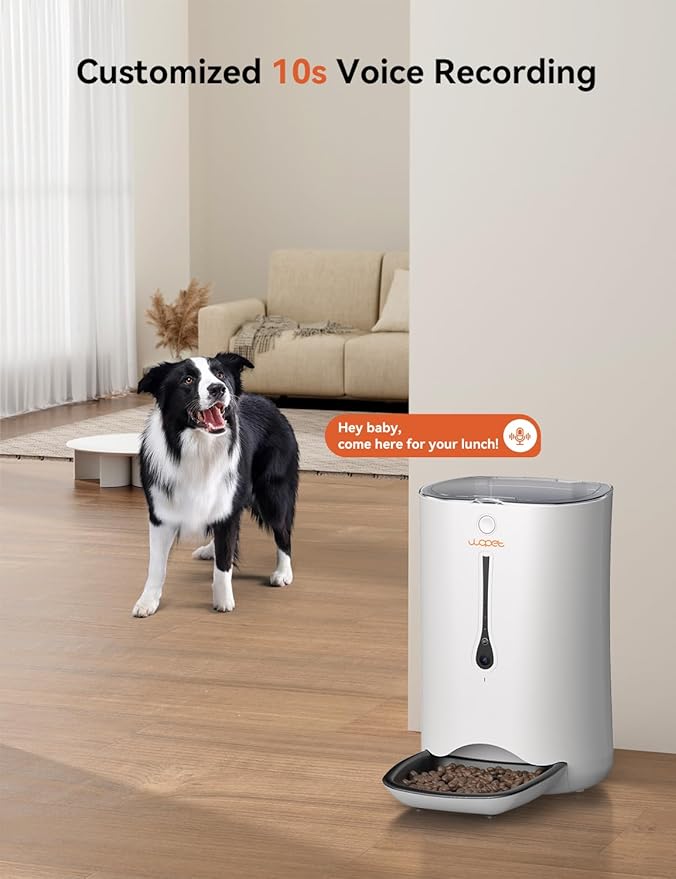 WOPET Automatic Dog Feeder with Camera,7L Smart WiFi Cat Feeder Dog Food Dispenser,6-Meal Pet Feeder HD Camera for Voice and Video Recording APP Control