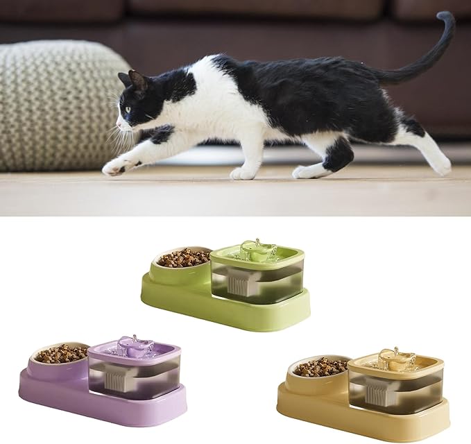 Pet Automatic Waterer Cats Feeder Food Container Bowl Automatic Water Fountain 2 in 1 Pet Large Dog Water Feeder