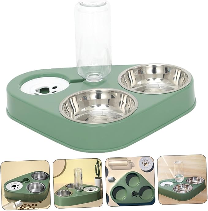 NOLITOY Automatic Pet Water Dispenser Stainless Steel Food Bowls Capacity Cat Water Bowl for Dogs and Cats Non-Leak Design Healthy Feeding