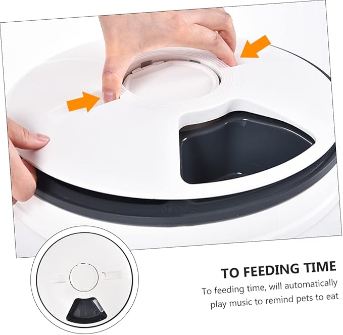 Automatic Pet Feeder Timer Food Dispenser for Dogs and Cats Six Design Easy to Material Grey