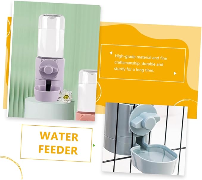 VICASKY Hanging Pet Waterer Automatic Dog Water Bowl for Cage Durable Dispenser Easy to Height for Cats and Dogs Capacity for Extended Use