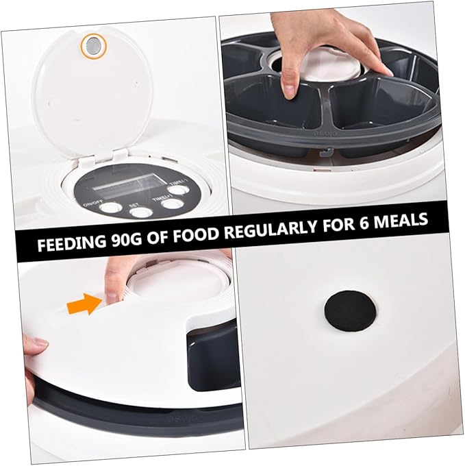 Smart Timing Pet Feeder Detachable Bowl Auto Dog Food Dispenser Easy Clean Space-Saving Design