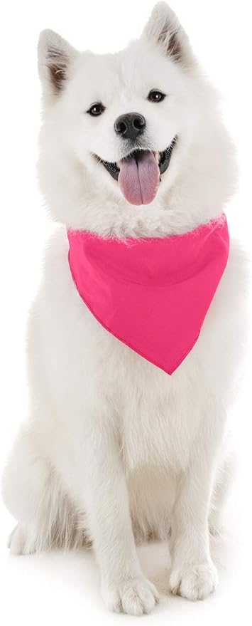Mechaly Dog Plain Bandanas - 2 Pack - Scarf Triangle Bibs for Small, Medium and