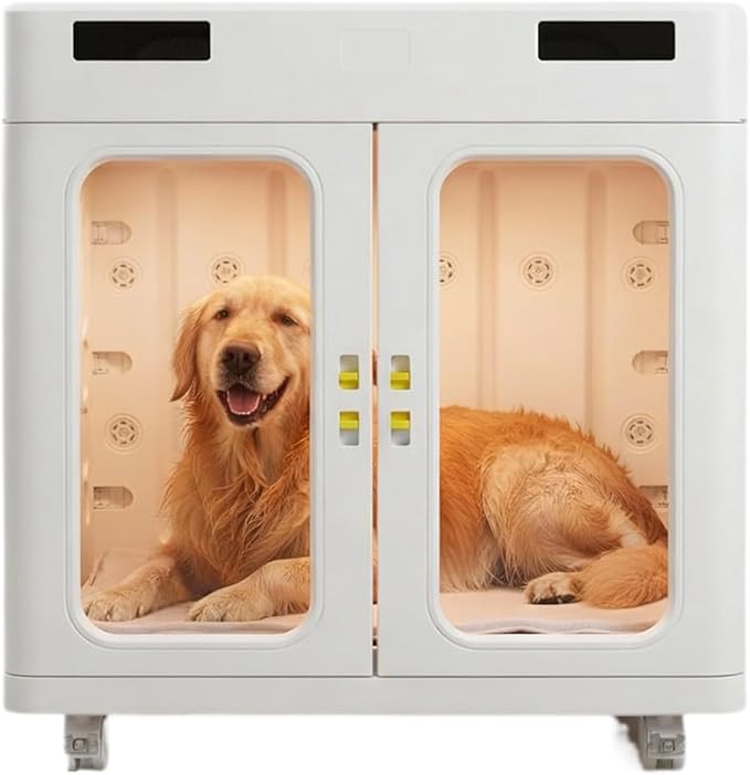 Pro Dog Cat Dryer, 430L Large Pet Grooming Blower Box for Giant Breeds up to 130lbs | High-Efficiency, Quiet <40dB Drying with Smart Temp Control & Negative Ion Care