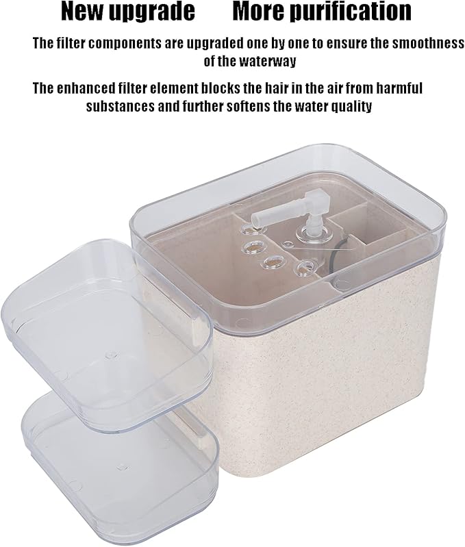 EVTSCAN Pet Water Dispenser, Automatic Drinking Fountain USB Interface Cat Dog Water Feeder Pet Water Dispenser(Beige)