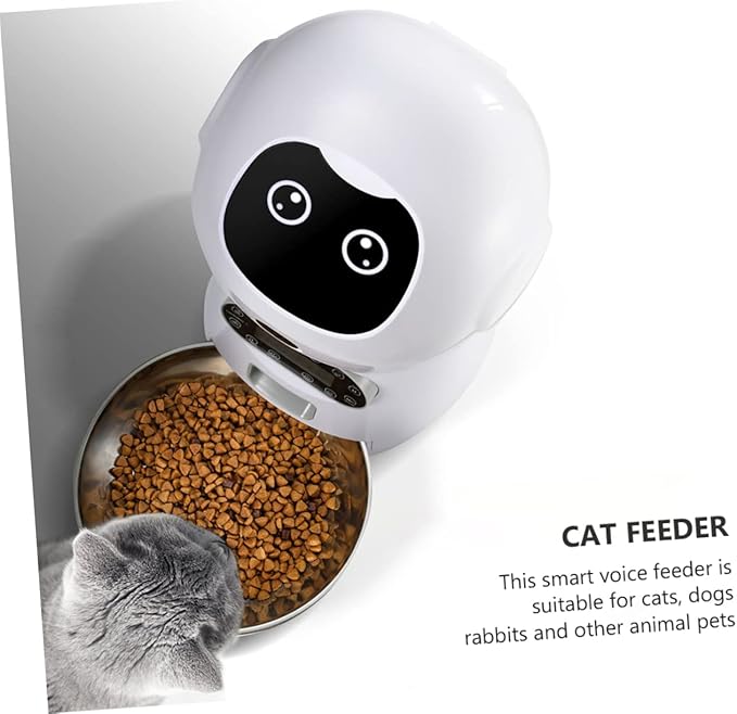 Kisangel 1set Intelligent Cat Feeder Digital Timer Automatic Pet Food Dispenser for Timed Feeding Capacity and Continuous Food Supply for Cats and Dogs