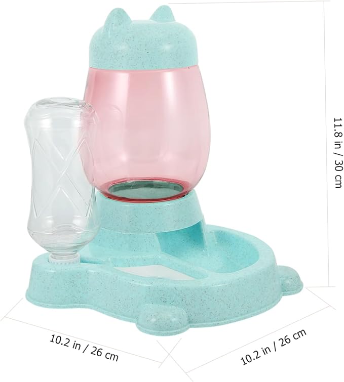 Pet Feeder Waterer Cat and Dog Automatic Water Dispenser Food Dispenser No Spill Bowl Easy Maintenance