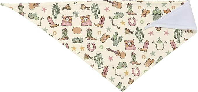 Western Dog Bandanas, Cartoon Cowboy Dog Scarf, Accessories Puppy Kitten Party Festival and Daily Wearing,West Cowboy Accessories Party Cosplay (Light Green)