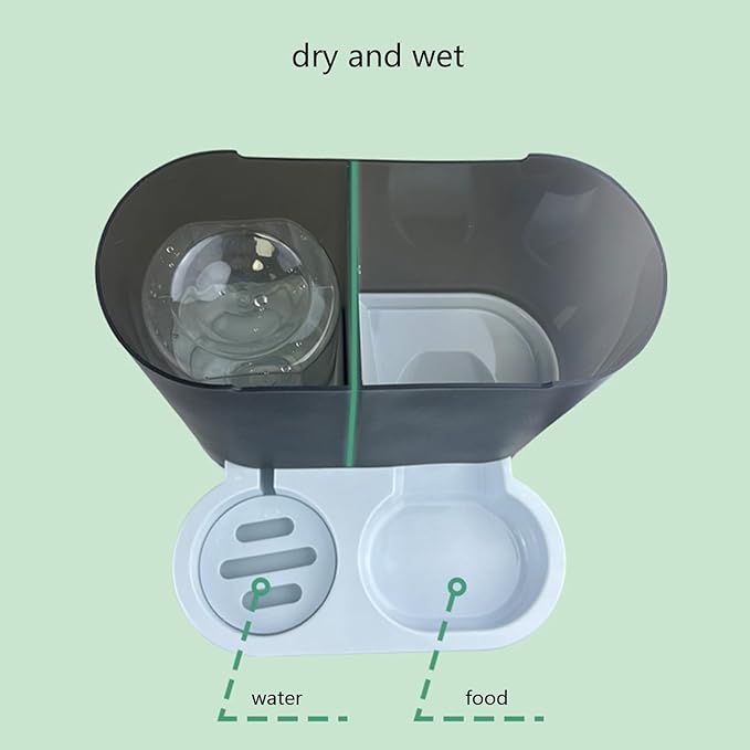 Automatic Dog Double Food Bowl Water Dispenser - Large Capacity Feeder Dogs Cats