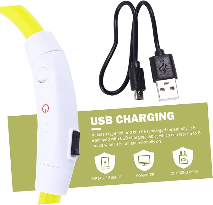 Totority Led Rechargeable Dog Collar Glow Collar for Dogs Plastic Puppy USB Cable