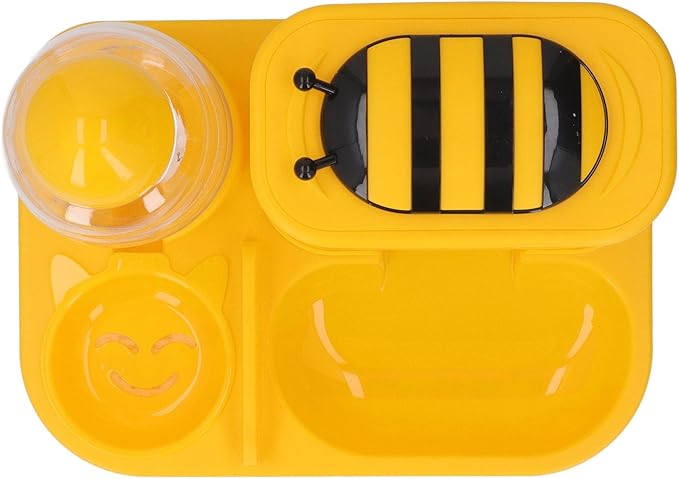 2 in 1 Automatic Pet Feeder and Water Dispenser Large Capacity Dry Wet Separation Dog Cat Food Water Dispenser Set for Home and Outdoor