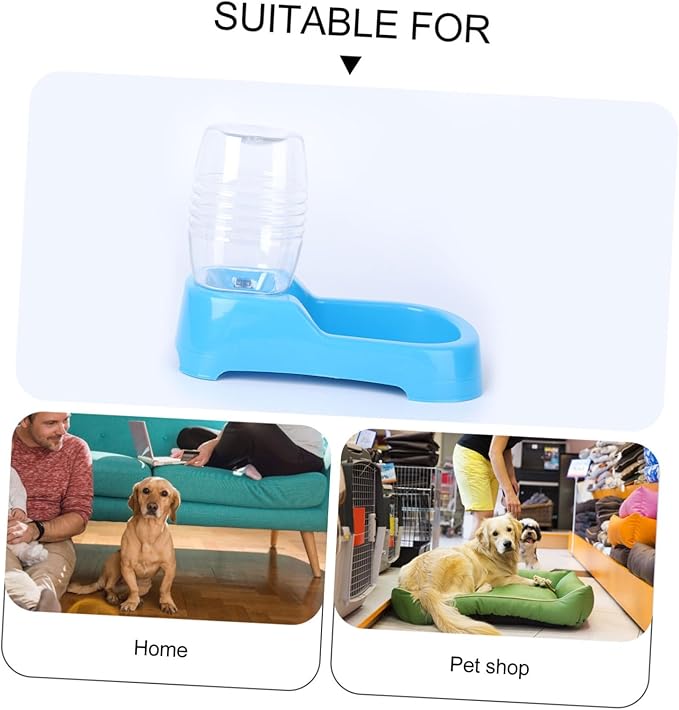 Puppy Water Feeder Creative Automatic Pet Drinking Tool for Dogs Puppies Smooth Design Non Tip Water Bowl for Home Pet Shops Blue