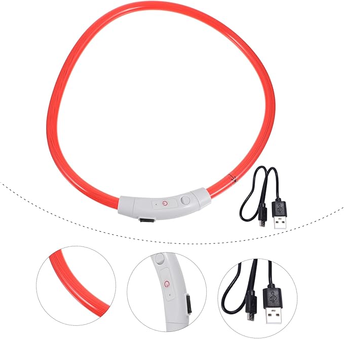 USB Rechargeable Dog Collar Light Flashing Pet Collar for Night Walking