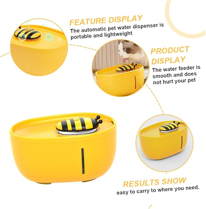 YARNOW Automatic Cat Water Dispenser High-Density Filter for Dogs and Cats Energy-Saving Circulating Feeder Compact Design for Pets Easy to Store and Use