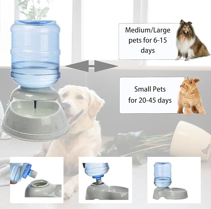 Automatic 11L Dog Water Dispenser,Pet Gravity Water Dispenser,Automatic Gravity Dog Water Bowl Dispenser,Large Size Dog Drinking Fountain for Small Medium Large Dogs Cats