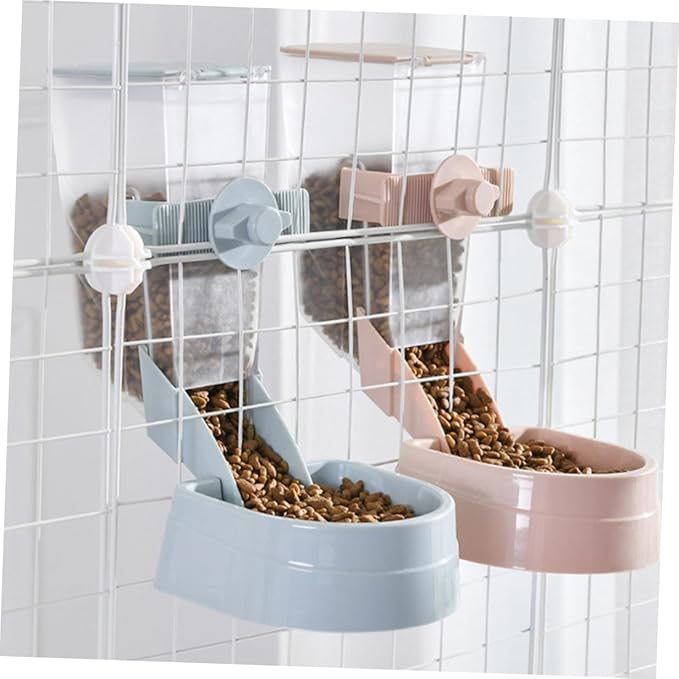 Mobestech 2l Hanging Automatic Dog Feeder Pet Food Dispenser with Cage Mount, Large Capacity Pet Bowl for Indoor Use, Suitable for Dogs and Puppies
