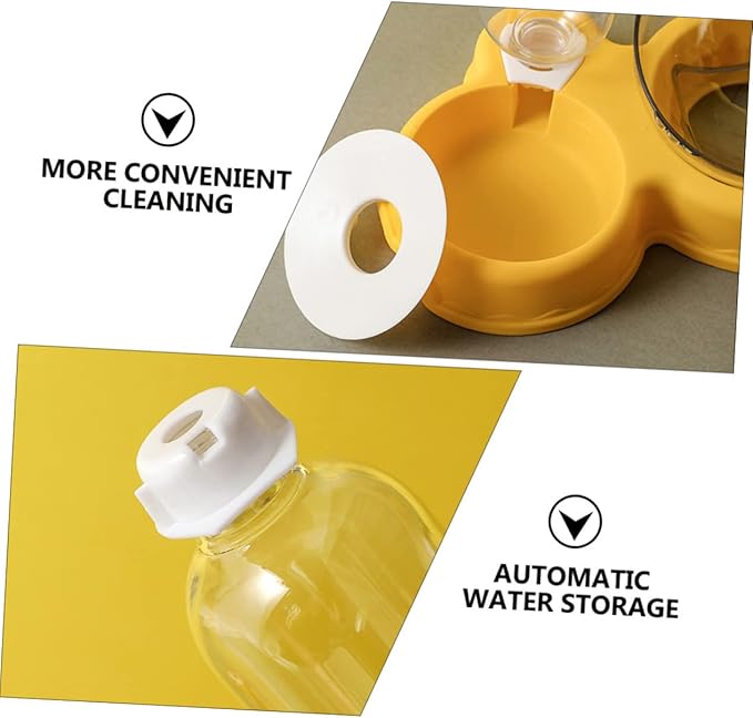 Happyyami Automatic Water Feeder for Cats Water Dispenser Double Food Bowl Cat Feeder and Drinking Bottle Pet Bowl for Dogs and