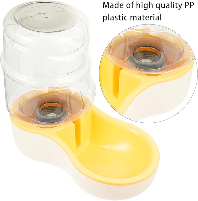 TOYANDONA Automatic Dog Water Feeder Slanting Pet Drinking Water Bowl Cream Yellow for Indoor Use