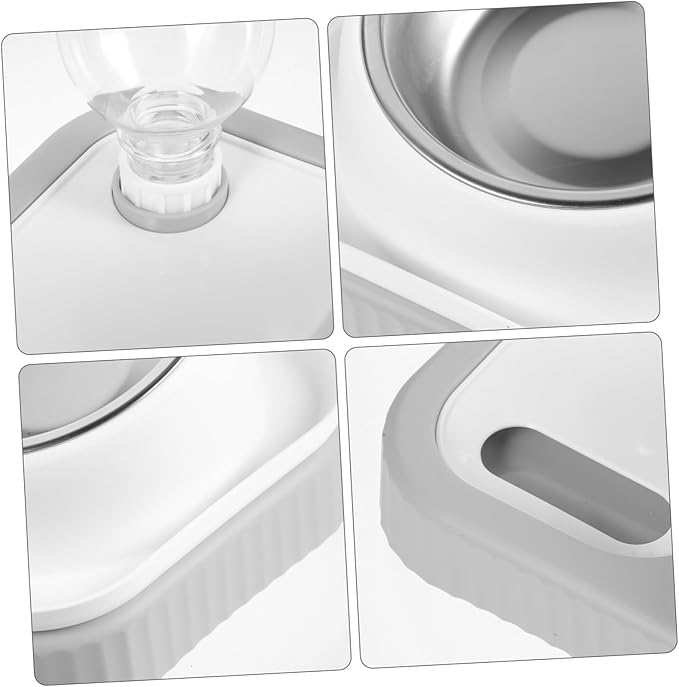 SUPVOX Automatic Pet Feeder and Water Dispenser Set Elevated Dual Bowls for Cats and Dogs Non-Spill Design Safe Material Capacity for Convenient Feeding and Hydration