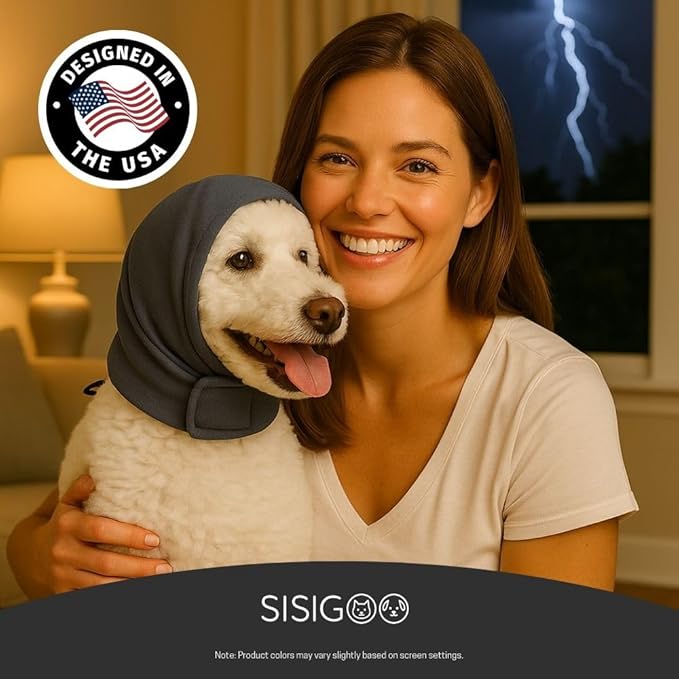 No Flap Ear Wraps for Dogs – Dog Ear Muffs Noise Protection & Snoods for Dogs – Dog Ear Cover for Bathing, Grooming, Drying, Hematoma Support & Anxiety Relief (Dark Gray, S)