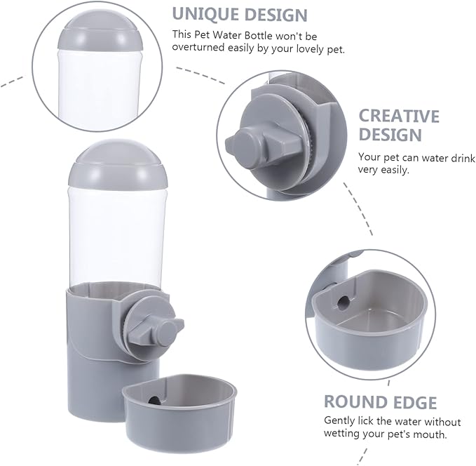POPETPOP Automatic Pet Water Feeder Dispenser for Dogs and Cats Compact Hanging Design Leak Capacity Easy Installation for Home and Travel