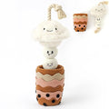 Milk Tea Plush Dog Toy Snuffle Toys for Dogs Slow Feed, Interactive Dog Enrichment Treat Puzzle,Puppy Chew Toy, Machine Washable Enrichment, Made of Recycled Materials, All Breed Sizes