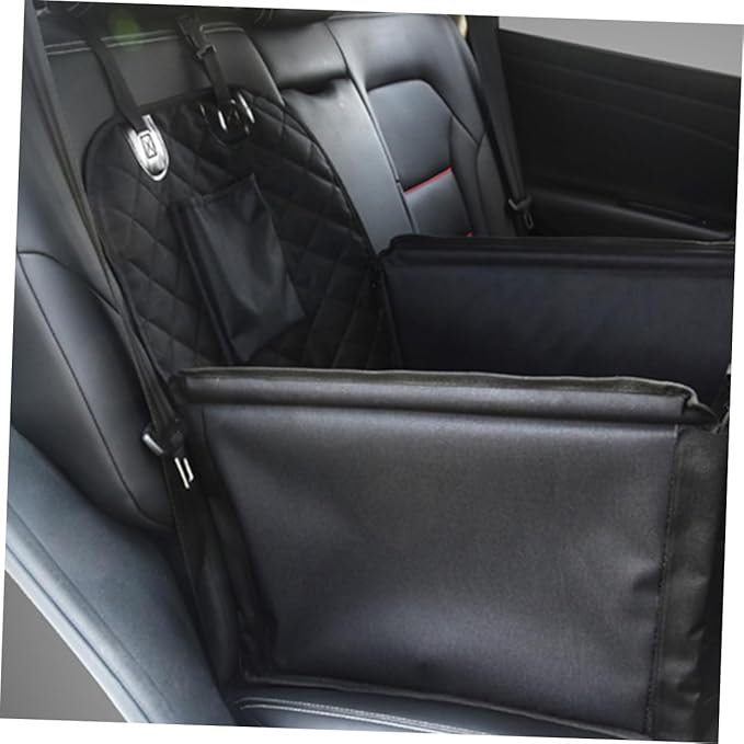 Dog Car Seat Cushion Pet Car Bed Storage Pocket Safety Belt for Travel Thickened Portable Easy to Install