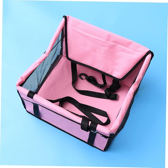 Sosoport Pet Safety Seat Breathable Mesh Pet Carrier for Dogs Cats Straps Front Storage Bag for Travel Thick Support Rods