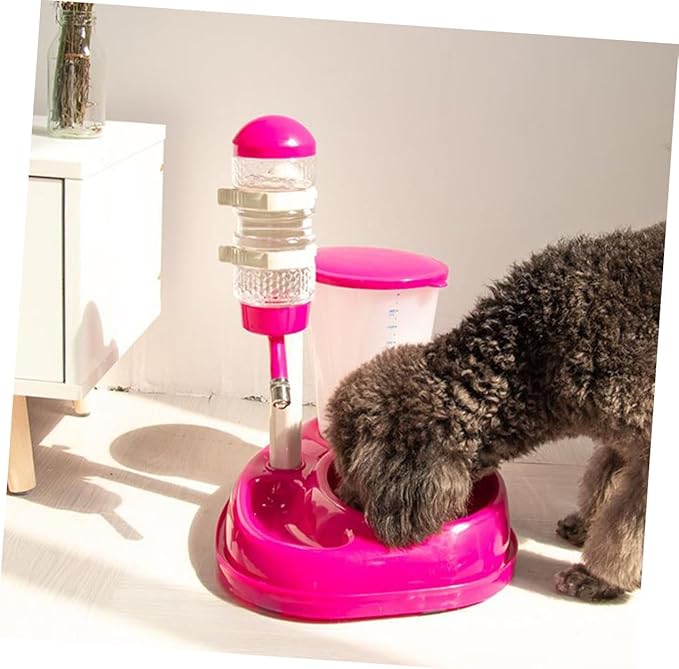 GANAZONO Automatic PET Water Dispenser Adjustable Feeding Bowl Food-Grade Plastic for Dogs and Cats Gravity Waterer for Pets