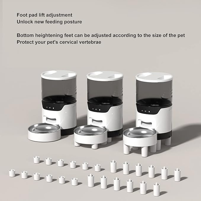 Auto Pet Food Dispenser, Automatic Cat Feeders, Automatic Cat Food Dispenser, Smart Automatic Cat Feeders with Voice Recorder APP Control for Cats Dogs
