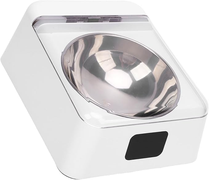 Zerodis 350ml Automatic Pet Feeder with Smart Infrared Sensor Lid, USB Rechargeable Food Dispenser for Dogs, Elevated Cat Food Bowl, Suitable for Indoor Camping Travel Cats Dogs Puppy,