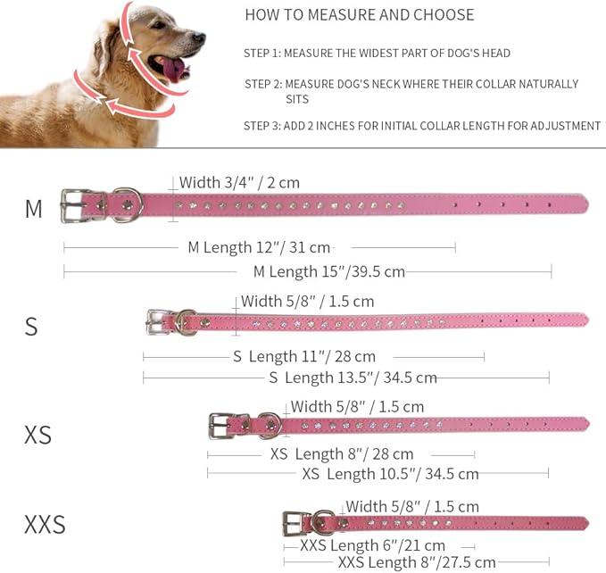 Blue Rhinestone Dog Collars for Small Dogs, Pretty Bling Puppy Collar Crystal Jewel Glitter Diamond Cat Collar for XXS Xs Small Medium Pet Female Dogs Girl, S
