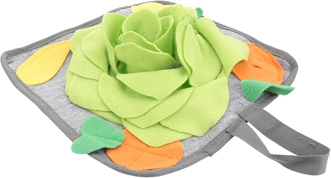POPETPOP Rabbit Snuffle Mat Interactive Foraging Toy for Small Animals Durable Feeding Mat for Bunnies Helps with Slow Feeding Random Patterns Green