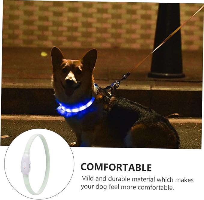 Yardwe 1set USB Rechargeable Led Pet Dog Collar Lightweight Night Safety Flashing Collar for Dogs for Evening Walks