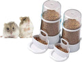 2 Packs Pet Feeder and Waterer, Self Dispensing Automatic Hamster Feeder, Food and Water Dispenser Set,Small Animal Dog Cat Pet Food Bowl, for Dogs Cats Pets Animals, 16x14cm, Blue (Clean)