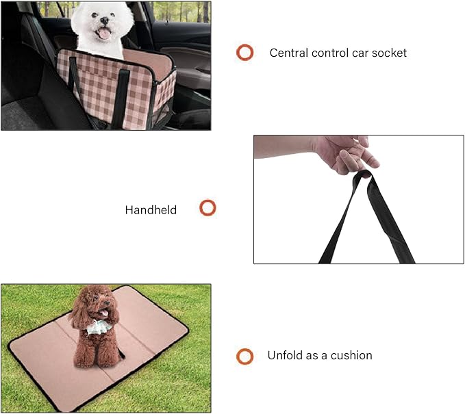 Dog Car Seating, Portable Center Console Dog Seating Pet Car Bed with Multifunction Foldable Design for Travel Adventure Summer Use
