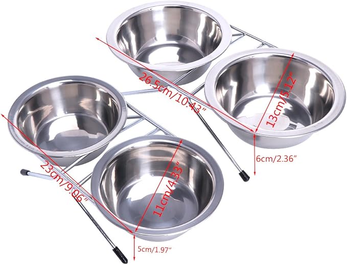 Pet Automatic Feeder + Waterer for Cat Stainless Steel Bowl Anti-Leak Water Fountain 2 in 1 Pet Tableware Dog Water Feed