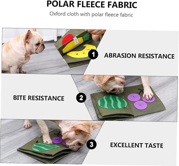 Kisangel Puppy Training Book Interactive Dog Feeding Blanket -Resistant Material Pet Nose Work Toy Safe Odorless